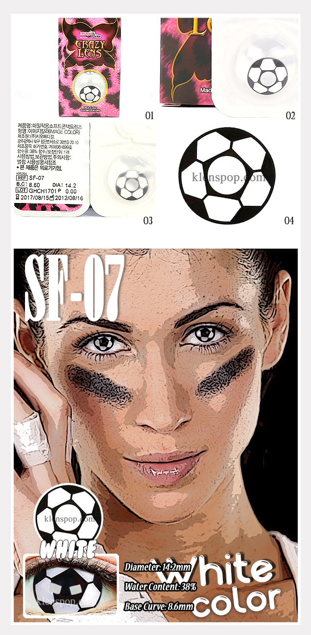 Transform your look with the SF-07 Black & White Halloween Contact Lenses
